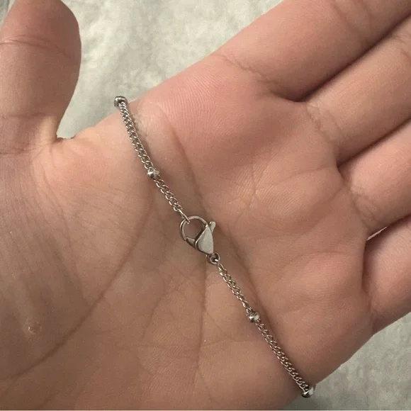 Minimalist Silver Bead Chain | 16” Necklace - Picture 4 of 4